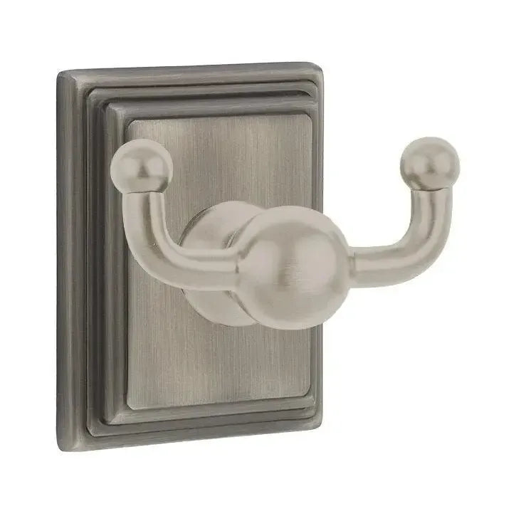 EmtekEmtek Traditional Brass Double Robe Hook With Wilshire Rosette in 