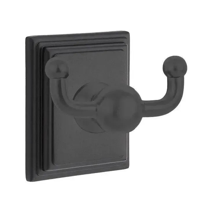 EmtekEmtek Traditional Brass Double Robe Hook With Wilshire Rosette in 