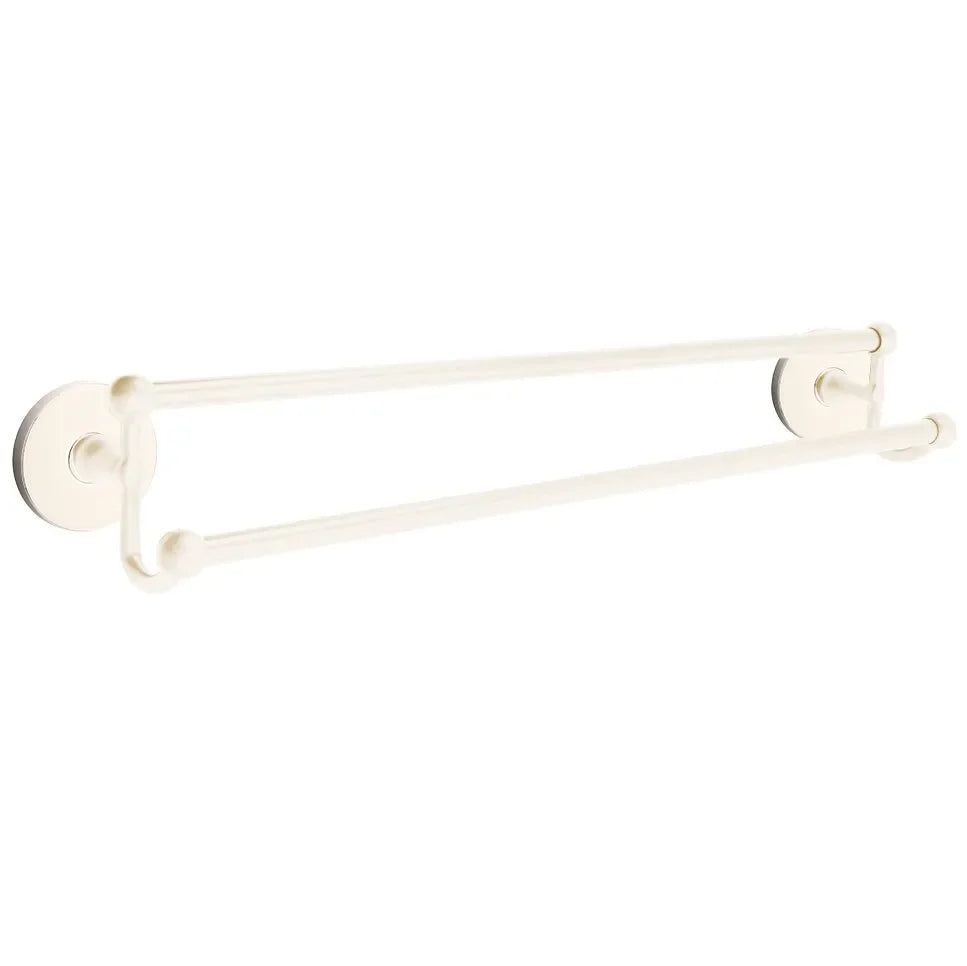 EmtekEmtek Traditional Brass Double Towel Bar with Small Disc Rosette in 