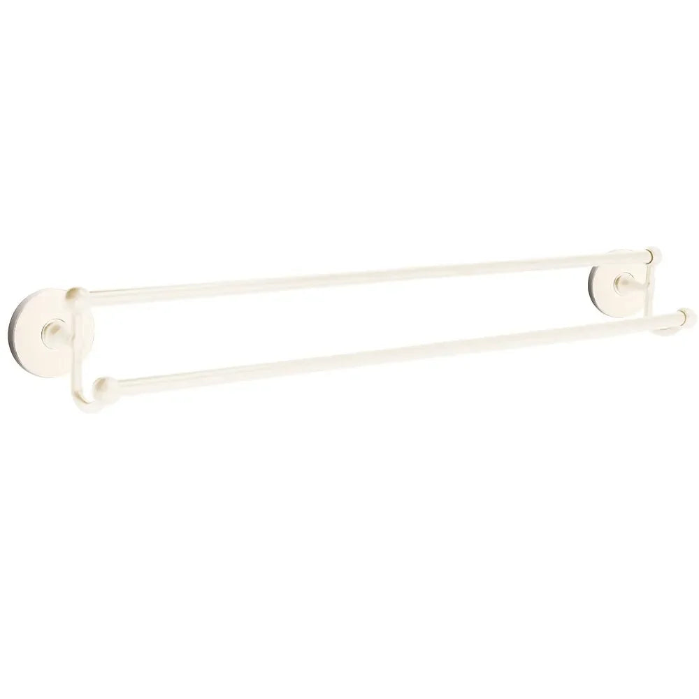 EmtekEmtek Traditional Brass Double Towel Bar with Small Disc Rosette in 
