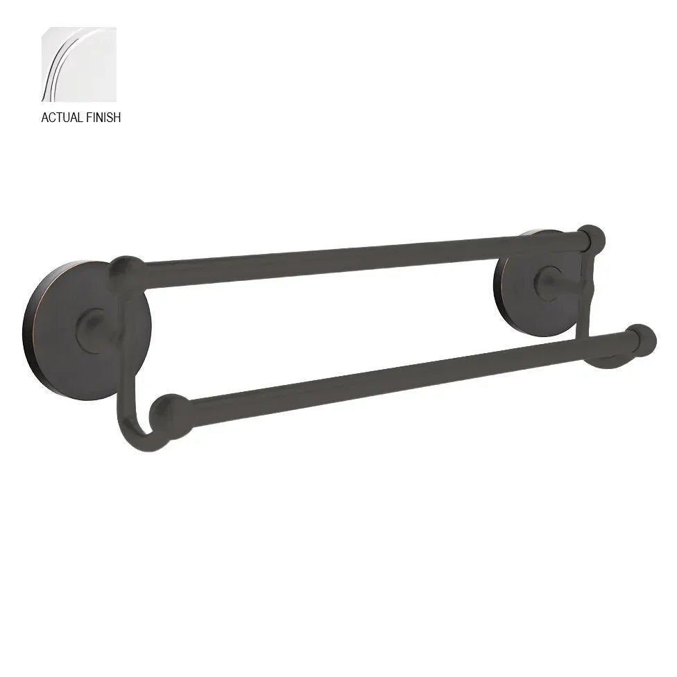 EmtekEmtek Traditional Brass Double Towel Bar with Small Disc Rosette in 