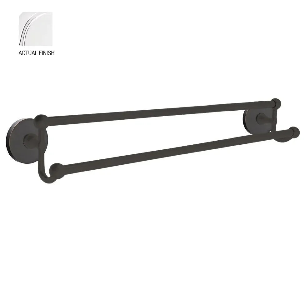 EmtekEmtek Traditional Brass Double Towel Bar with Small Disc Rosette in 