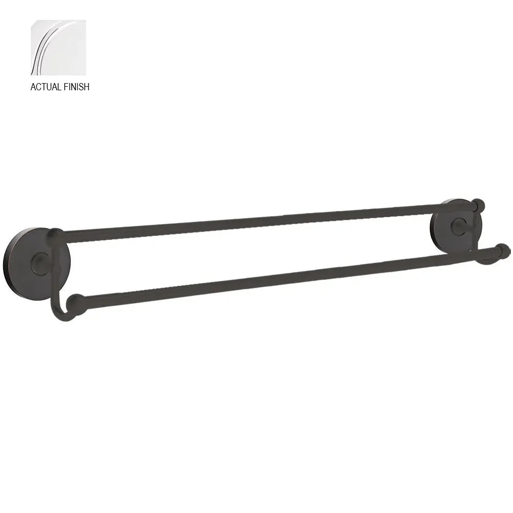 EmtekEmtek Traditional Brass Double Towel Bar with Small Disc Rosette in 