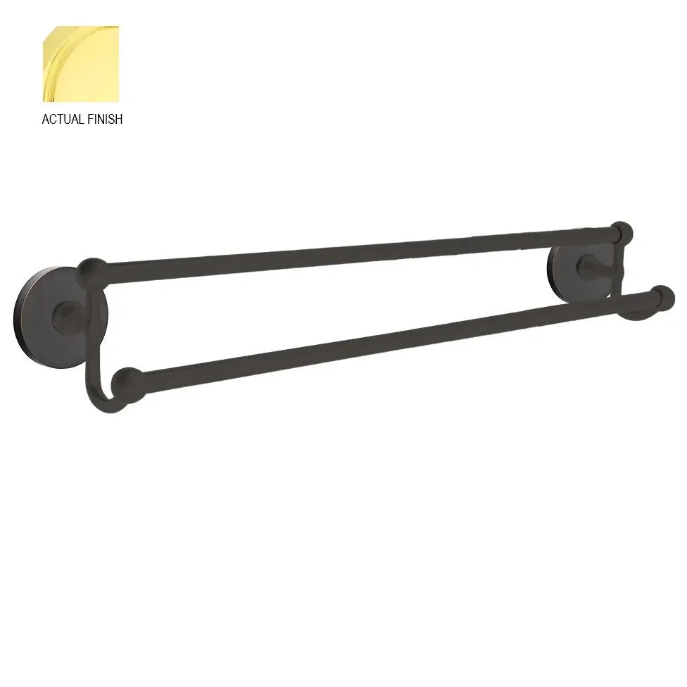 EmtekEmtek Traditional Brass Double Towel Bar with Small Disc Rosette in 