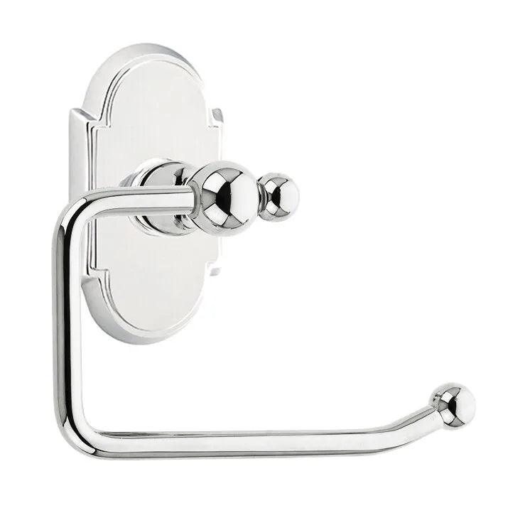 Emtek Traditional Brass Paper Holder - Bar Style (3 3/8" Projection) With #8 Rosette in Polished Chrome finish
