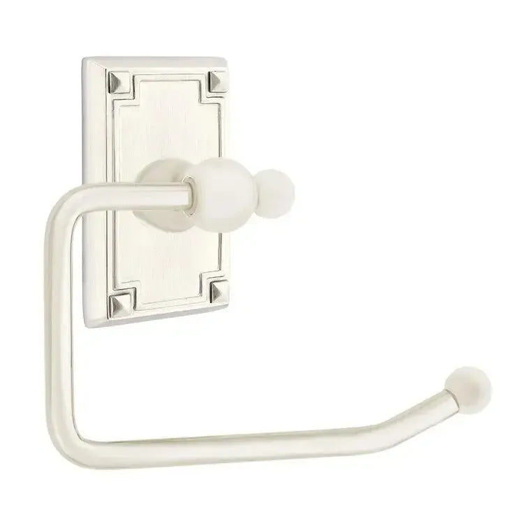 EmtekEmtek Traditional Brass Paper Holder - Bar Style with Arts & Crafts Rosette in 