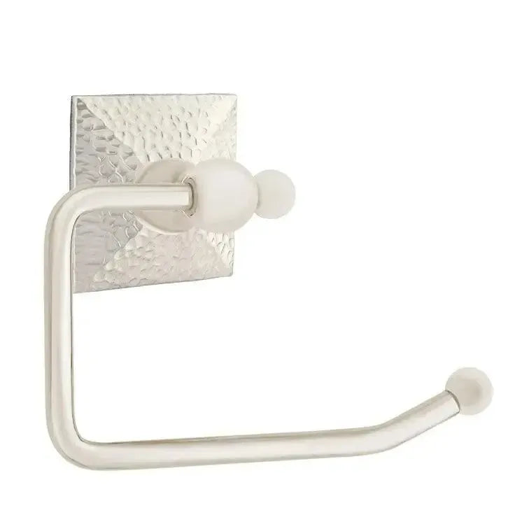 EmtekEmtek Traditional Brass Paper Holder - Bar Style with Hammered Rosette in 