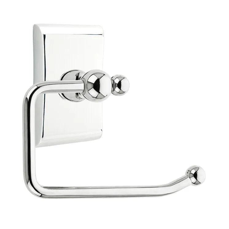 Emtek Traditional Brass Paper Holder - Bar Style (3 3/8" Projection) With Neos Rosette in Polished Chrome finish