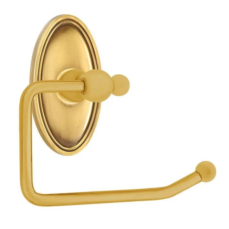 Emtek Traditional Brass Paper Holder - Bar Style (3 3/8" Projection) With Oval Rosette in French Antique finish