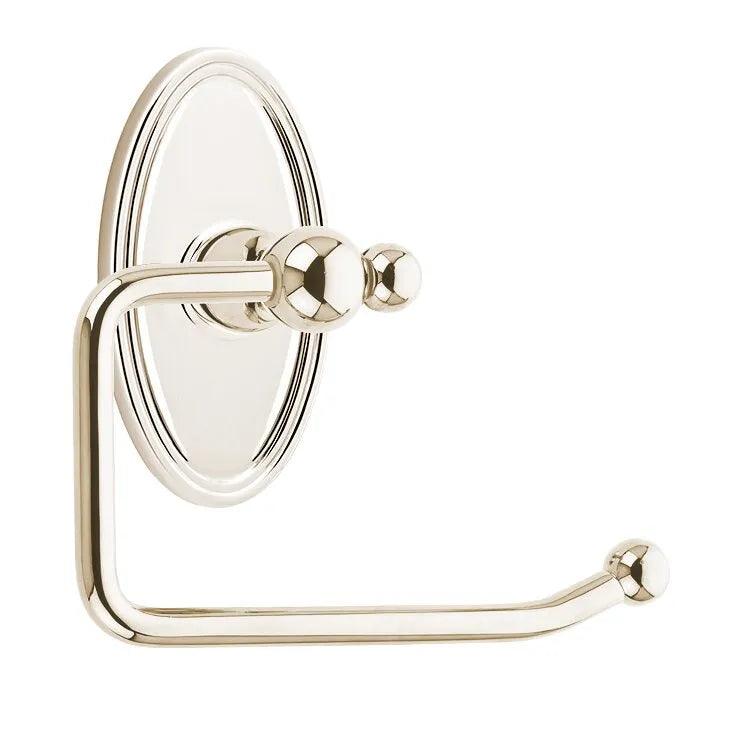 Emtek Traditional Brass Paper Holder - Bar Style (3 3/8" Projection) With Oval Rosette in Lifetime Polished Nickel finish