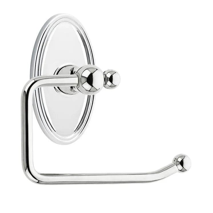 Emtek Traditional Brass Paper Holder - Bar Style (3 3/8" Projection) With Oval Rosette in Polished Chrome finish