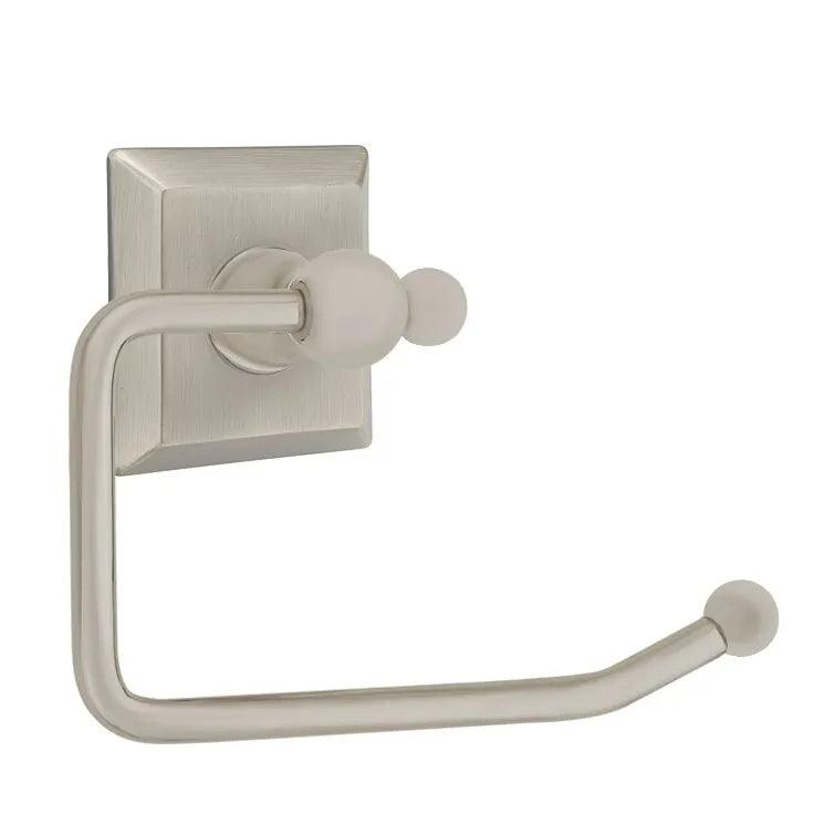 Emtek Traditional Brass Paper Holder - Bar Style (3 3/8" Projection) With Quincy Rosette in Pewter finish