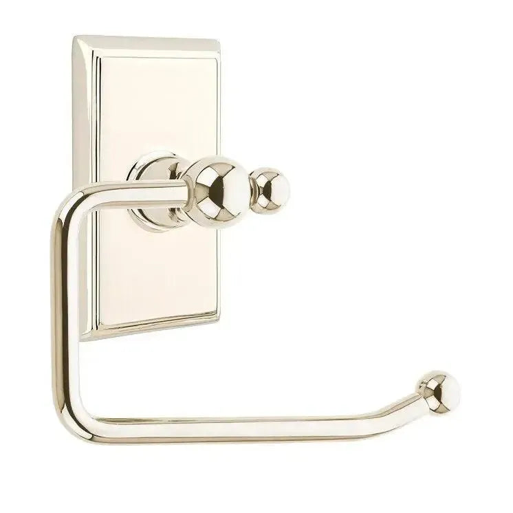 EmtekEmtek Traditional Brass Paper Holder - Bar Style with Rectangular Rosette in 