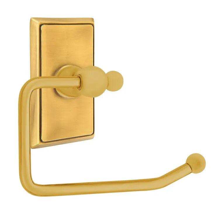 Emtek Traditional Brass Paper Holder - Bar Style (3 3/8" Projection) With Rectangular Rosette in French Antique finish