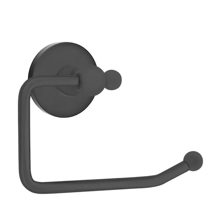 Emtek Traditional Brass Paper Holder - Bar Style (3 3/8" Projection) With Regular Disc Rosette in Flat Black finish