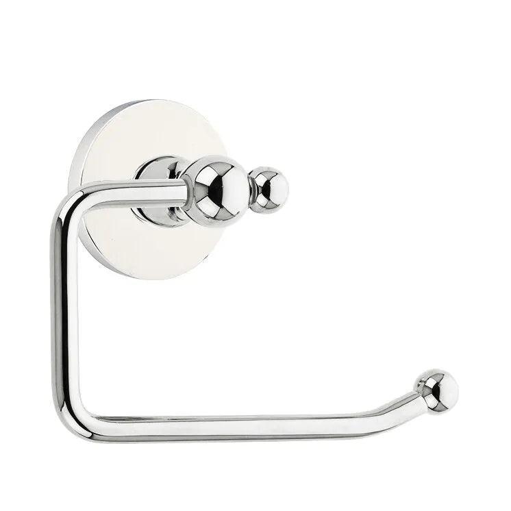 Emtek Traditional Brass Paper Holder - Bar Style (3 3/8" Projection) With Regular Disc Rosette in Polished Chrome finish
