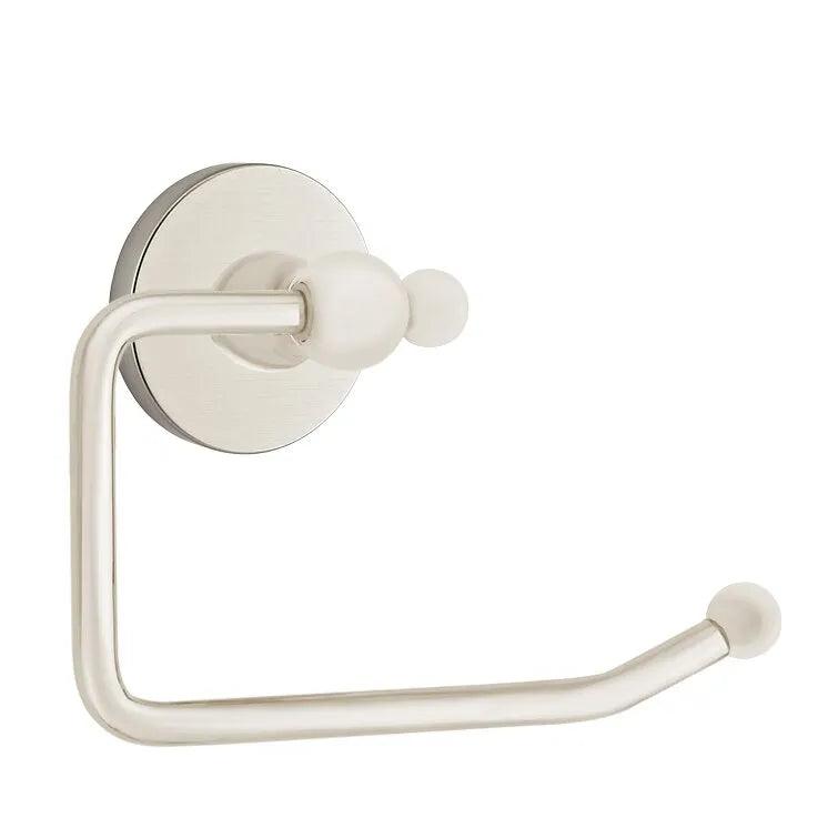 Emtek Traditional Brass Paper Holder - Bar Style (3 3/8" Projection) With Regular Disc Rosette in Satin Nickel finish