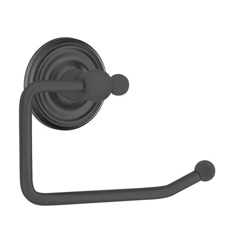 Emtek Traditional Brass Paper Holder - Bar Style (3 3/8" Projection) With Regular Rosette in Flat Black finish