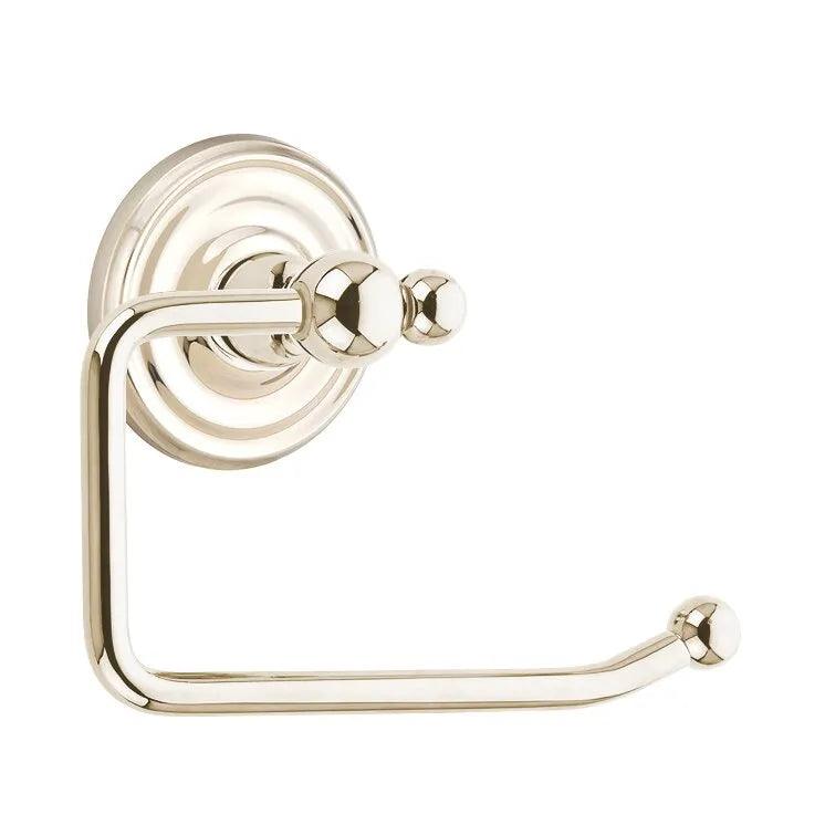 Emtek Traditional Brass Paper Holder - Bar Style (3 3/8" Projection) With Regular Rosette in Lifetime Polished Nickel finish
