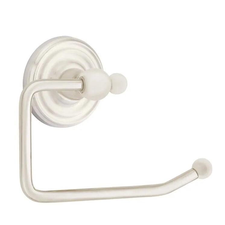 Emtek Traditional Brass Paper Holder - Bar Style (3 3/8" Projection) With Regular Rosette in Satin Nickel finish