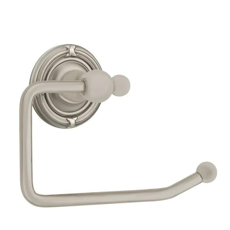 Emtek Traditional Brass Paper Holder - Bar Style (3 3/8" Projection) With Ribbon & Reed Rosette in Pewter finish