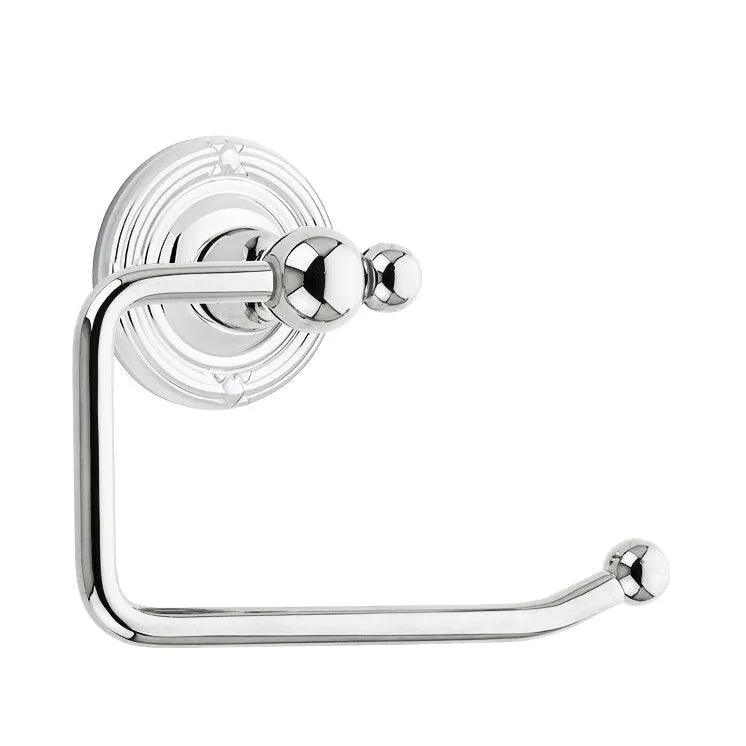 Emtek Traditional Brass Paper Holder - Bar Style (3 3/8" Projection) With Ribbon & Reed Rosette in Polished Chrome finish