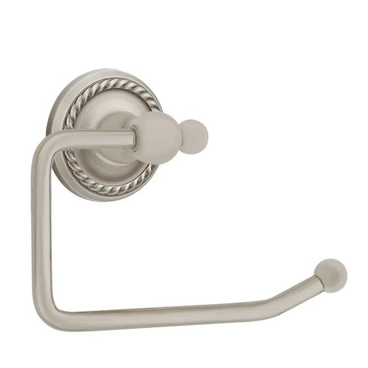 Emtek Traditional Brass Paper Holder - Bar Style (3 3/8" Projection) With Rope Rosette in Pewter finish