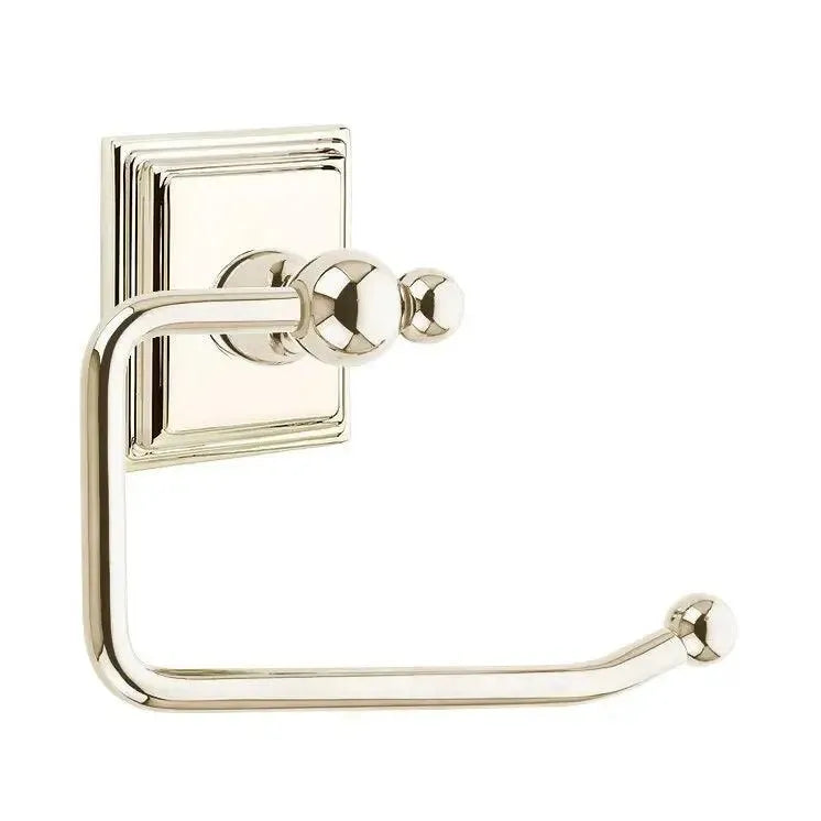 EmtekEmtek Traditional Brass Paper Holder - Bar Style with Wilshire Rosette in 