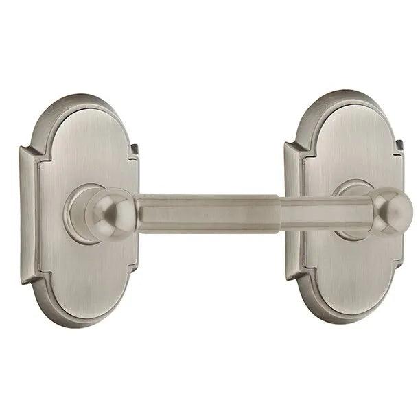 Emtek Traditional Brass Paper Holder - Spring Rod Style with #8 Rosette in Pewter finish