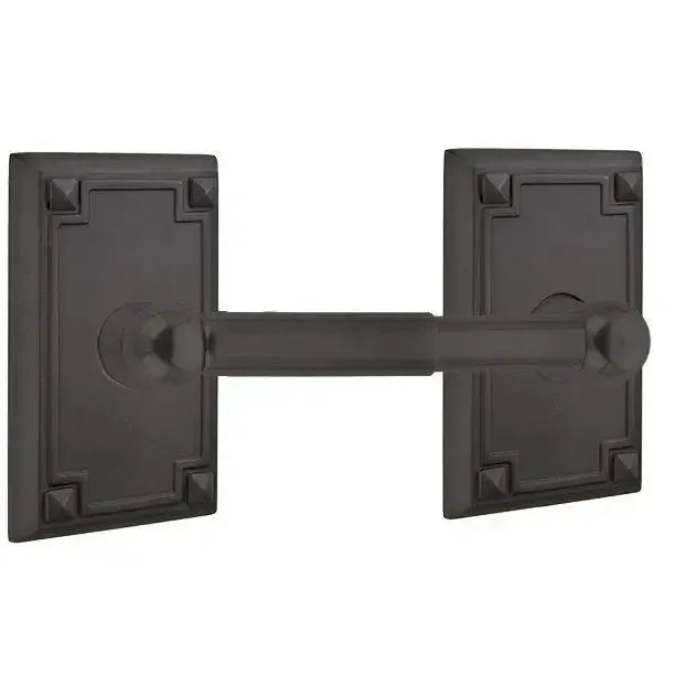 EmtekEmtek Traditional Brass Paper Holder - Spring Rod Style with Arts & Crafts Rosette in 