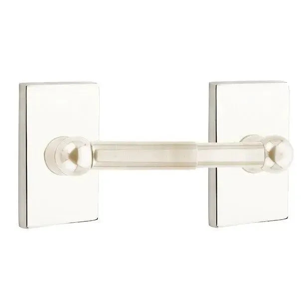 EmtekEmtek Traditional Brass Paper Holder - Spring Rod Style with Modern Rectangular Rosette in 