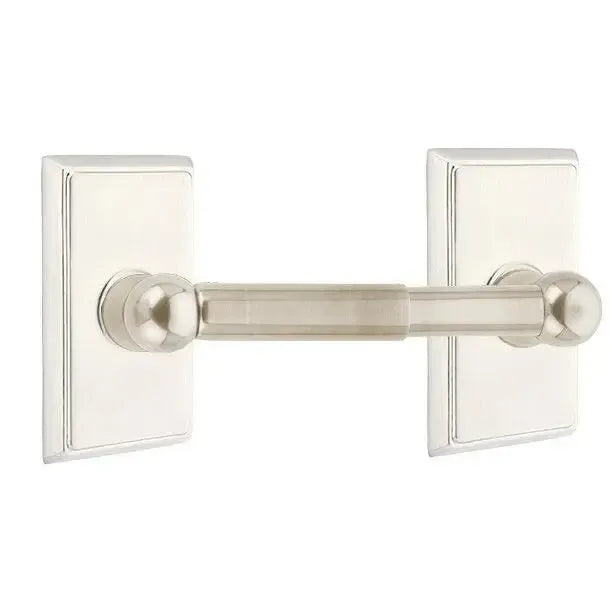 EmtekEmtek Traditional Brass Paper Holder - Spring Rod Style with Rectangular Rosette in 