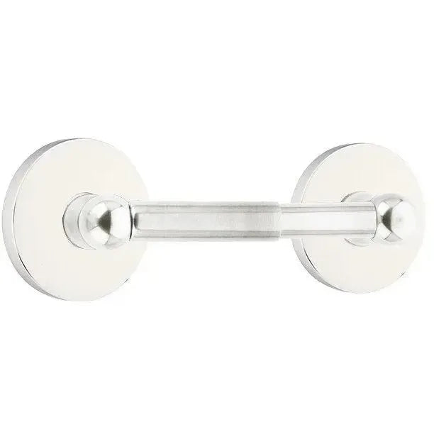 EmtekEmtek Traditional Brass Paper Holder - Spring Rod Style with Regular Disc Rosette in 