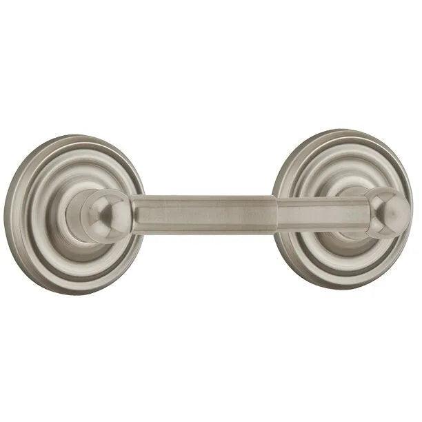 Emtek Traditional Brass Paper Holder - Spring Rod Style (3 3/8" Projection) With Small Regular Rosette in Pewter finish