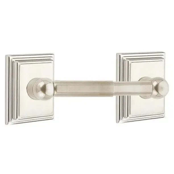 EmtekEmtek Traditional Brass Paper Holder - Spring Rod Style with Wilshire Rosette in 