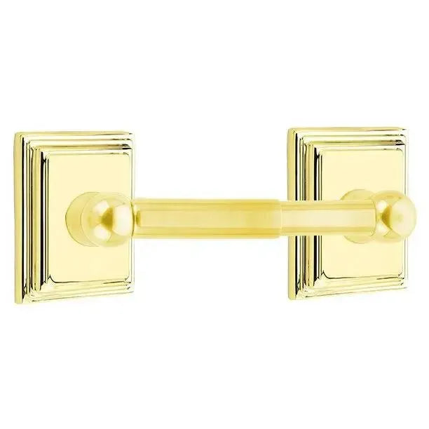 EmtekEmtek Traditional Brass Paper Holder - Spring Rod Style with Wilshire Rosette in 