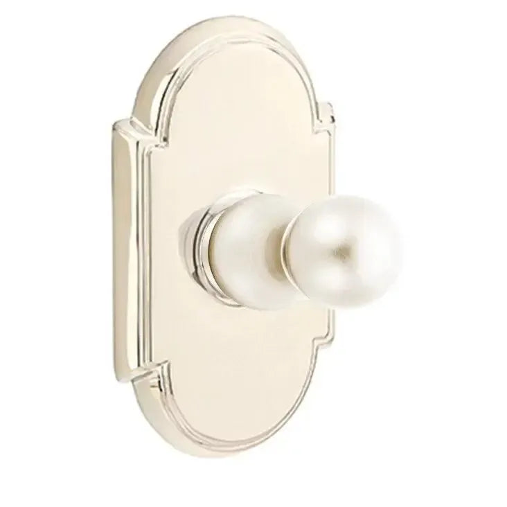 EmtekEmtek Traditional Brass Single Robe Hook With #8 Rosette in 