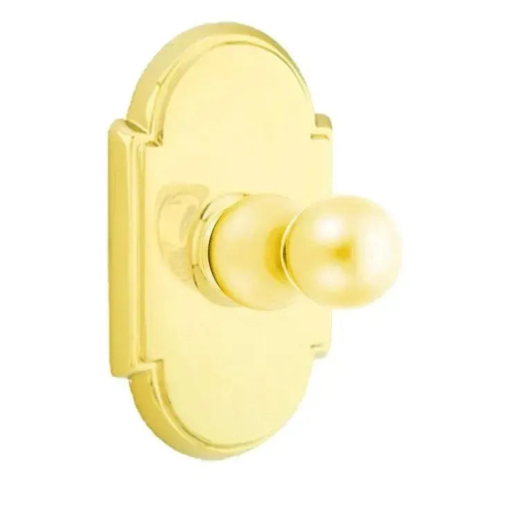 EmtekEmtek Traditional Brass Single Robe Hook With #8 Rosette in 