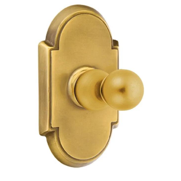 Emtek Traditional Brass Single Robe Hook With #8 Rosette in French Antique finish