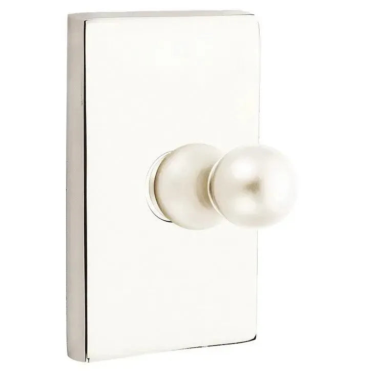 EmtekEmtek Traditional Brass Single Robe Hook With Modern Rectangular Rosette in 