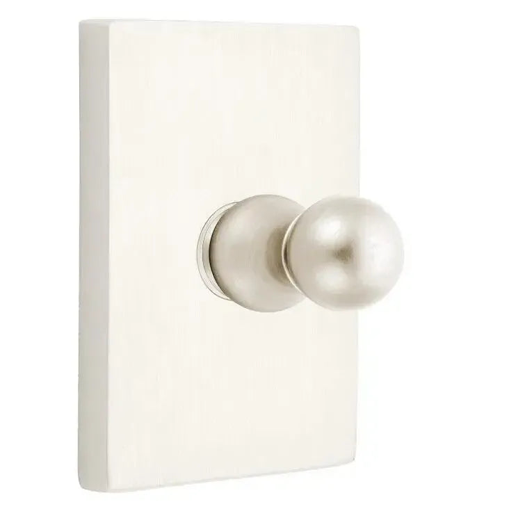 EmtekEmtek Traditional Brass Single Robe Hook With Modern Rectangular Rosette in 