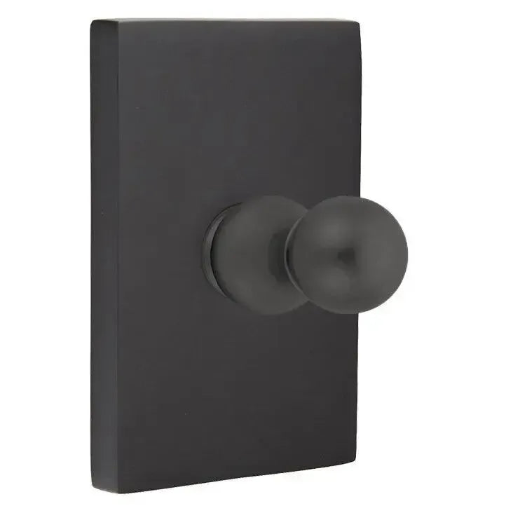 EmtekEmtek Traditional Brass Single Robe Hook With Modern Rectangular Rosette in 