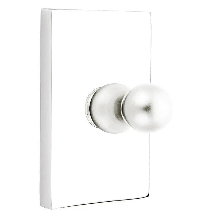 Emtek Traditional Brass Single Robe Hook With Modern Rectangular Rosette in Polished Chrome finish