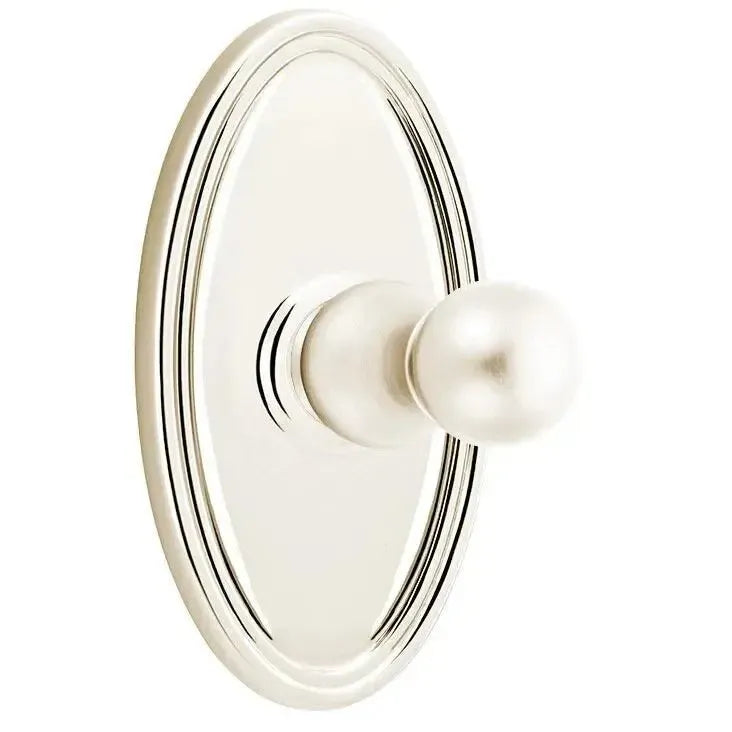 EmtekEmtek Traditional Brass Single Robe Hook With Oval Rosette in 