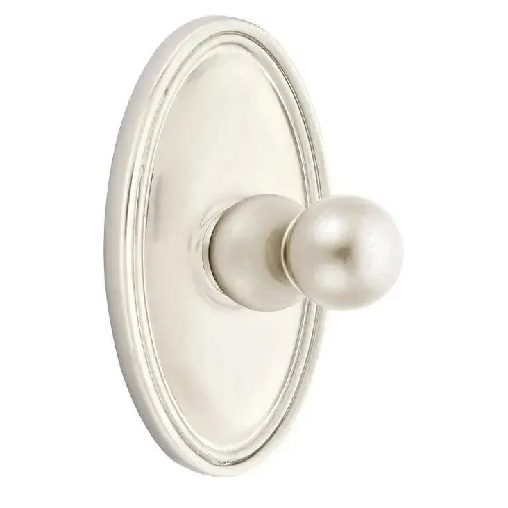 EmtekEmtek Traditional Brass Single Robe Hook With Oval Rosette in 