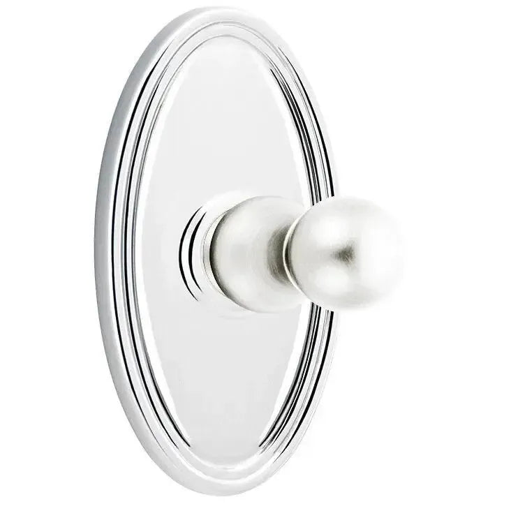 EmtekEmtek Traditional Brass Single Robe Hook With Oval Rosette in 