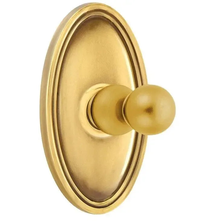 EmtekEmtek Traditional Brass Single Robe Hook With Oval Rosette in 