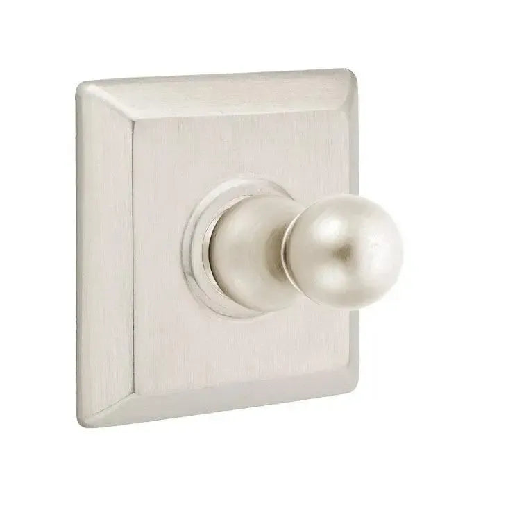 EmtekEmtek Traditional Brass Single Robe Hook With Quincy Rosette in 