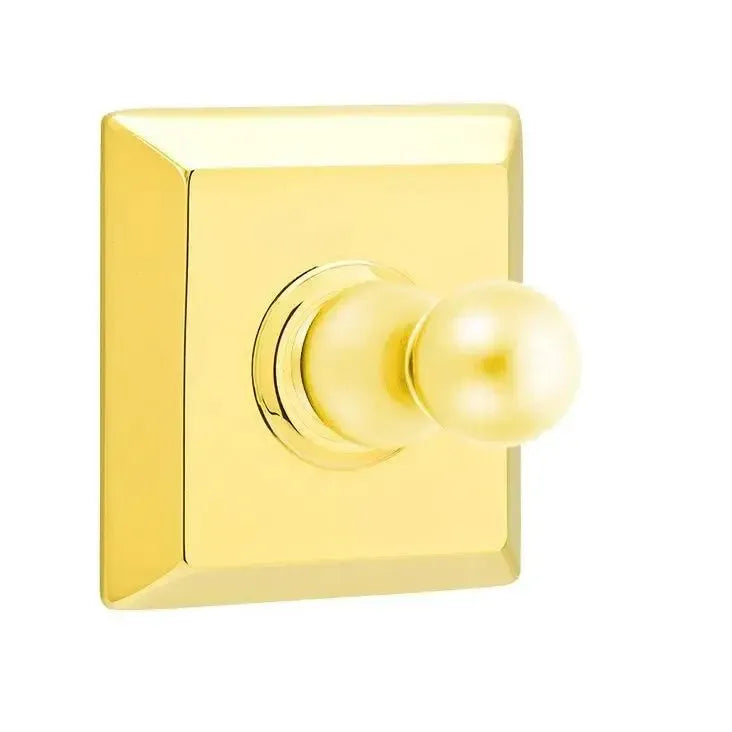 EmtekEmtek Traditional Brass Single Robe Hook With Quincy Rosette in 