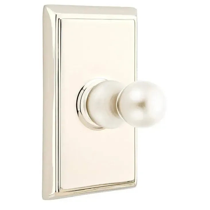 EmtekEmtek Traditional Brass Single Robe Hook With Rectangular Rosette in 